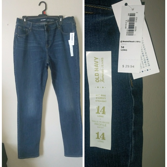 Old Navy Denim - Old Navy Curvy Mid Rise 14Long NWT Jeans